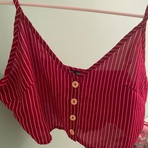 Red striped crop top
